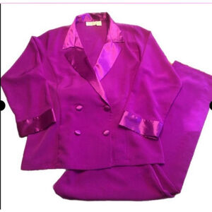 Victoria's Secret Gold Label Fuchsia blazer Pajama Set Size M vintage